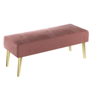 Dekoria Dlouhá lavička Velvet 100x40cm, korálová růžová, 100 x 40 x 40 cm, Velvet, 704-30