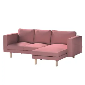Dekoria Potah na pohovku IKEA Norsborg 3-místná se šezlongem, matně růžová, Norsborg 3-místná se šezlongem, Cotton Panama, 702-43