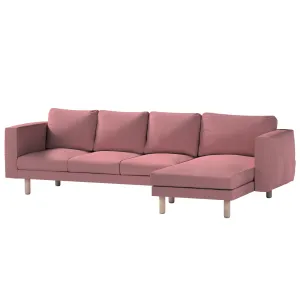 Dekoria Potah na pohovku IKEA Norsborg 4-místná se šezlongem, matně růžová, Norsborg 4-místná se šezlongem, Cotton Panama, 702-43