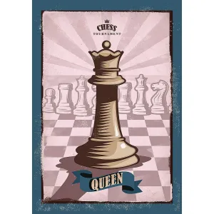 Dekoria Obraz na plátně Vintage Chess II, 50 x 70 cm