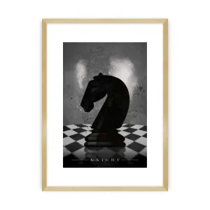 Dekoria Plakát Chess III, 50 x 70 cm, Ramka: Złota