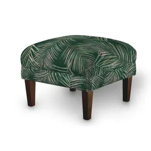 Dekoria Podnožka 56x56cm, stylizované palmové listy na zeleném podkladu, 56 x 56 x 40 cm, Velvet, 704-21