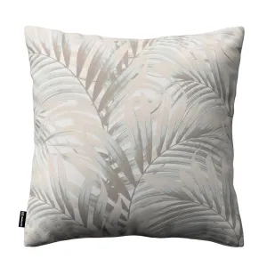 Dekoria Kinga - potah na polštář jednoduchý, béžovo-krémové palmové listy bílém podkladu, 43 x 43 cm, Gardenia, 142-14