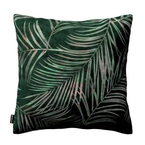 Dekoria Kinga - potah na polštář jednoduchý, stylizované palmové listy na zeleném podkladu, 43 x 43 cm, Velvet, 704-21