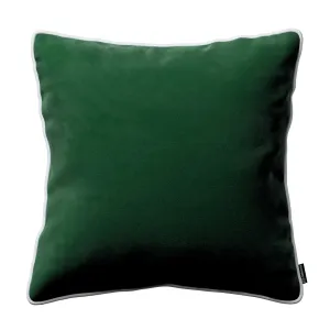 Dekoria Laura - potah na polštář s lemovkou, lahvová zeleň, 45 x 45 cm, Velvet, 704-13