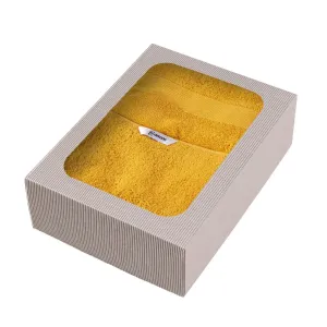 Dekoria Sada 3 ks ručníků Cairo yellow, 2 szt. 50 x 90 cm  / 1 szt. 70 x 140 cm