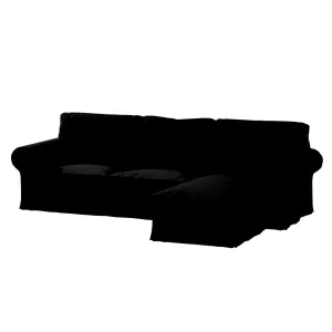 Dekoria Potah na pohovku IKEA Ektorp 2-místná s lenoškou, černá, pohovka 2-míst. + šezlong, Etna, 705-00