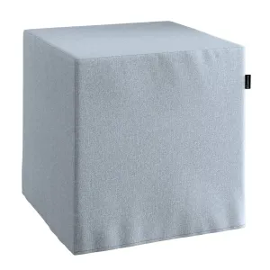 Dekoria Sedák Cube - kostka pevná 40x40x40, jemně blankytný melanž, 40 x 40 x 40 cm, Amsterdam, 704-46