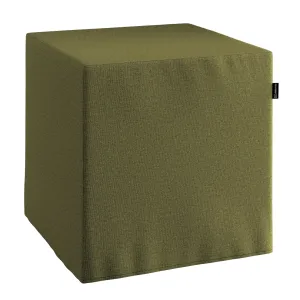 Dekoria Sedák Cube - kostka pevná 40x40x40, olivová zelená, 40 x 40 x 40 cm, Etna, 161-26