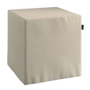 Dekoria Sedák Cube - kostka pevná 40x40x40, šedobežová, 40 x 40 x 40 cm, Amsterdam, 704-52