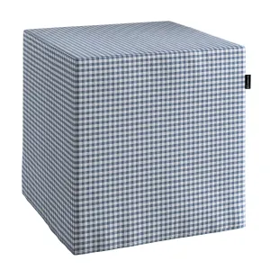 Dekoria Sedák Cube - kostka pevná 40x40x40, tmavě modrá - bílá jemná kostka, 40 x 40 x 40 cm, Quadro, 136-00