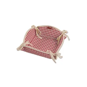 Dekoria Textilní košík, červeno - bílá jemná kostka, 20 x 20 cm, Quadro, 136-15