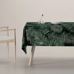 Dekoria Ubrus obdélníkový, stylizované palmové listy na zeleném podkladu, Velvet, 704-21 #5613511