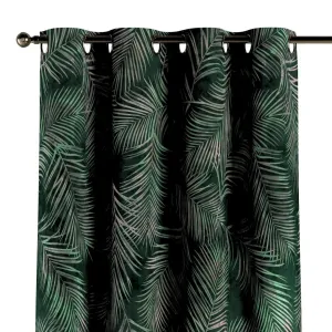 Dekoria Závěs na kroužcích, stylizované palmové listy na zeleném podkladu, Velvet, 704-21 #5178827