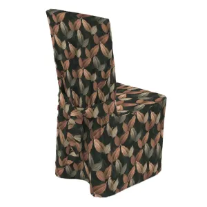 Dekoria Návlek na židli, broskvově-hnědé listy na černém podkladu, 45 x 94 cm, Abigail, 143-21