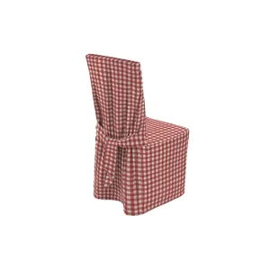 Dekoria Návlek na židli, červeno - bílá střední kostka, 45 x 94 cm, Quadro, 136-16