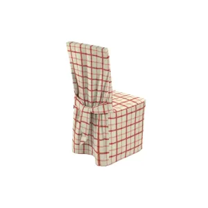 Dekoria Návlek na židli, režný podklad,červená mřížka, 45 x 94 cm, Avignon, 131-15
