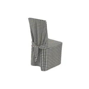 Dekoria Návlek na židli, šedo - bílá střední kostka, 45 x 94 cm, Quadro, 136-11