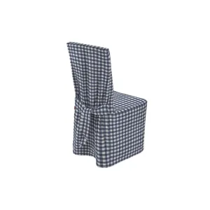Dekoria Návlek na židli, tmavě modrá - bílá střední kostka, 45 x 94 cm, Quadro, 136-01