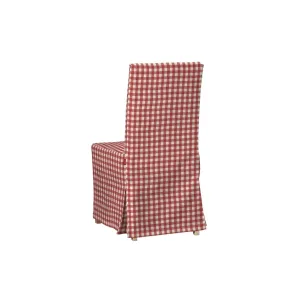 Dekoria Potah na židli IKEA  Henriksdal, dlouhý, červeno - bílá střední kostka, židle Henriksdal, Quadro, 136-16
