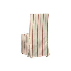 Dekoria Potah na židli IKEA  Henriksdal, dlouhý, režný podklad, červené pásky, židle Henriksdal, Avignon, 129-15