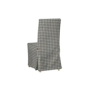 Dekoria Potah na židli IKEA  Henriksdal, dlouhý, šedo - bílá střední kostka, židle Henriksdal, Quadro, 136-11