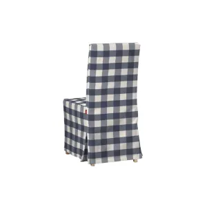 Dekoria Potah na židli IKEA  Henriksdal, dlouhý, tmavě modrá kostka velká, židle Henriksdal, Quadro, 136-03