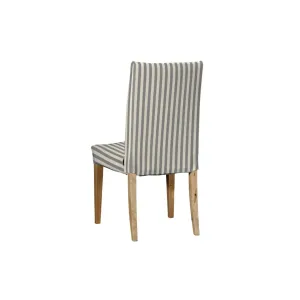 Dekoria Potah na židli IKEA  Henriksdal, krátký, šedo - bílá - pruhy, židle Henriksdal, Quadro, 136-12