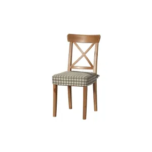 Dekoria Sedák na židli IKEA Ingolf, béžová - bílá střední kostka, židle Inglof, Quadro, 136-06