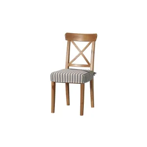 Dekoria Sedák na židli IKEA Ingolf, tmavě modrá - bílá - pruhy, židle Inglof, Quadro, 136-02