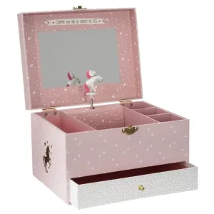 DekorStyle Hrací skříňka Unicorn růžová