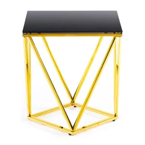 DekorStyle Odkládací stolek Diamanta 50 cm zlato-černý