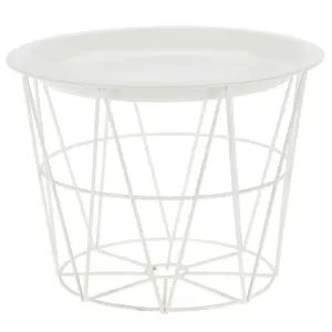 DekorStyle Odkládací stolek Lura 20x25 cm bílý