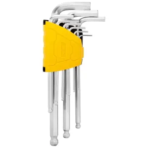 Sada dlouhých imbusových klíčů Deli Tools EDL3088, 1,5-10 mm (stříbrná)