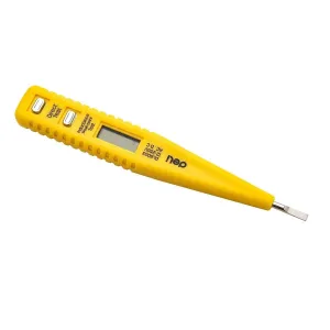 Zkoušečka napětí Deli Tools EDL8003, elektronická, 12-250 V (žlutá)