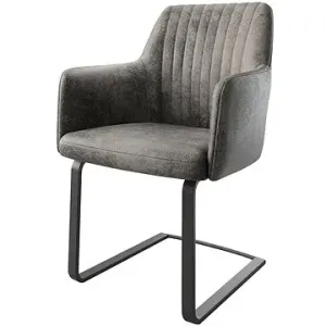 DELIFE Jídelní židle Greg-Flex šedá vintage konzolová podnož plochá černá