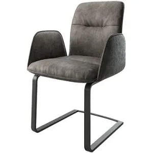 DELIFE Jídelní židle Vinja-Flex antracitová vintage konzolová podnož plochý černý