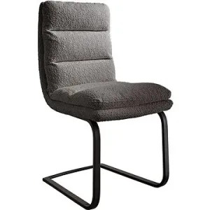 DELIFE Jídelní židle Abelia-Flex konzolová podnož plochá černá bouclé šedý