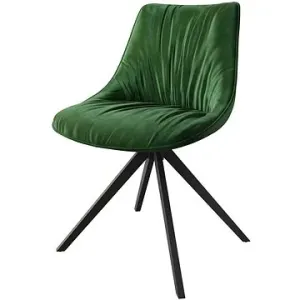 DELIFE Otočná židle Elda-Flex samet zelený křížová podnož zaoblená otočná černě