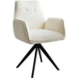 DELIFE Otočná židle Zoa-Flex křížová podnož zaoblená otočná bouclé bílý 180°