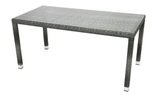 DEOKORK Zahradní ratanový stůl NAPOLI 160x80 cm (šedá) #5392057
