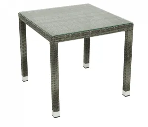 DEOKORK Zahradní ratanový stůl NAPOLI 80x80 cm (šedá) #5392052