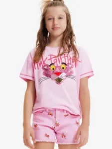 Desigual Pink Panther Triko dětské Růžová