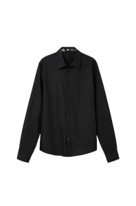 Košile Desigual černá barva, regular, s klasickým límcem