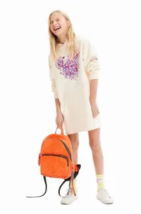 Dětské bavlněné šaty Desigual x Disney bílá barva, mini, oversize #4869772
