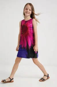 Dívčí šaty Desigual fialová barva, mini, áčková #2893888