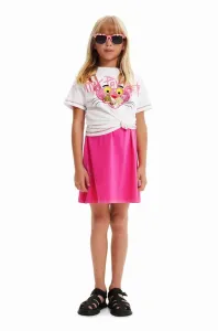 Dětské bavlněné tričko Desigual Pink Panther bílá barva #3405577