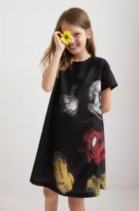 Dětské bavlněné šaty Desigual černá barva, mini, oversize #1984802