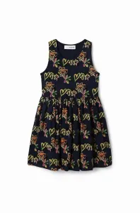 Dětské bavlněné šaty Desigual tmavomodrá barva, mini #4947639