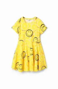 Dětské bavlněné šaty Desigual žlutá barva, mini #5009111